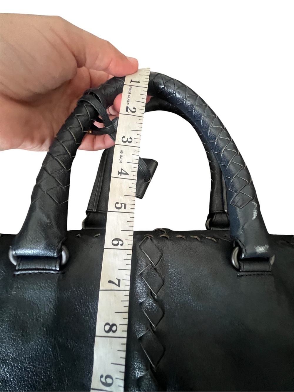 Bottega Veneta dark blue Large Brick Cervo Top Handle Bag - Picture 4 of 16
